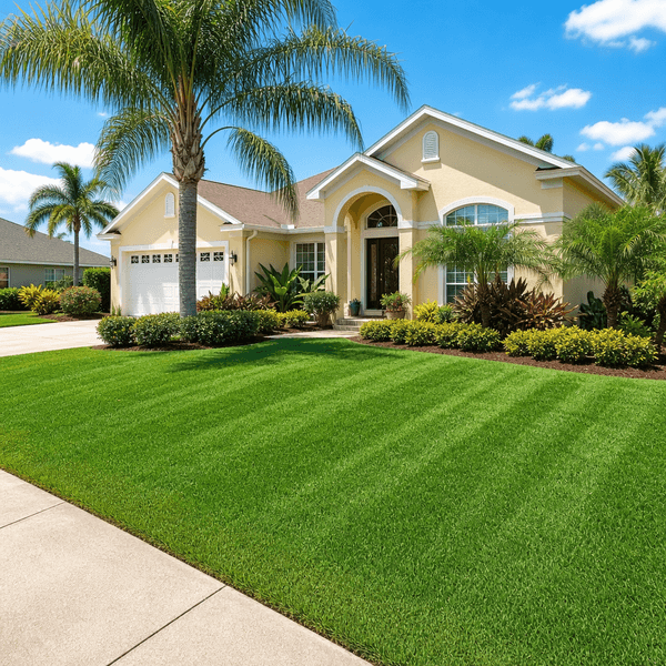 Freshly mowed and edged Tampa lawn by Mitrakos Lawn Care
